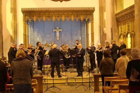 Orchestra in rehearsal, the upper strings